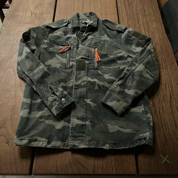SER.O.YA Other - SER.O.YA Jacket Mens Medium Green Camo Military Field Coat Made In Italy SR103